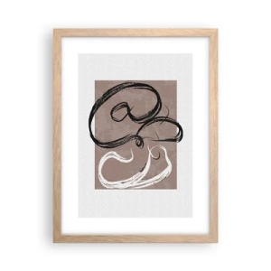 Plakat i ramme af lyst egetræ - Komposition - en søgen efter fuldstændighed - 30x40 cm