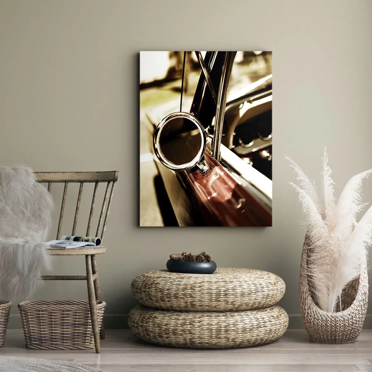 Lærredstryk - Billede på lærred - En bil med sjæl - 65x120 cm