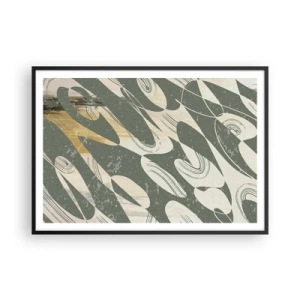 Plakat i sort ramme - Rytmisk abstraktion - 100x70 cm