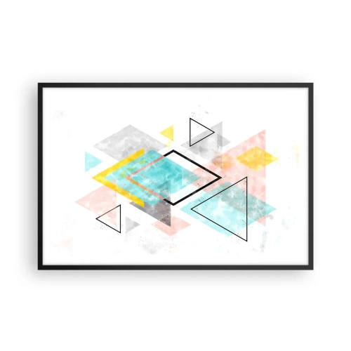 Plakat i sort ramme - Geometrisk leg - 91x61 cm