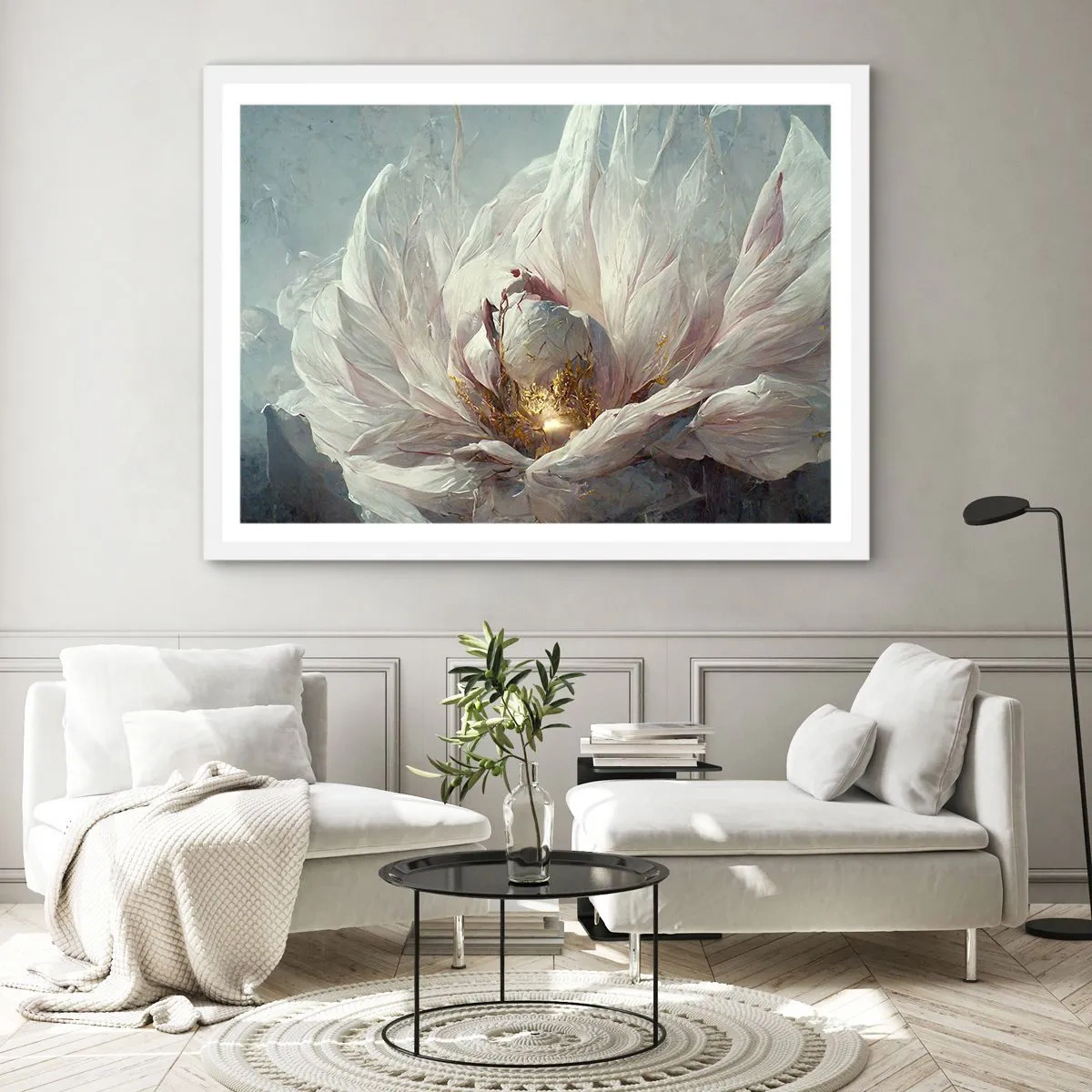 Plakat i hvid ramme - Blomstrer en gang om hundrede år - 100x70 cm