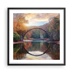 Plakat i sort ramme - På den anden side af spejlet - 50x50 cm