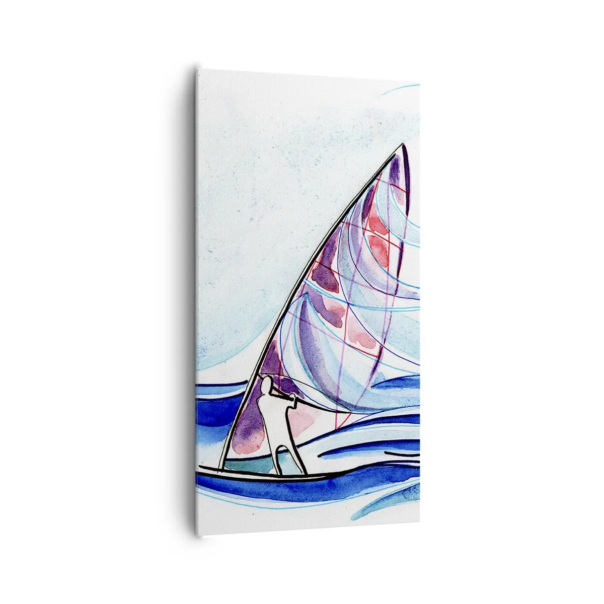 Lærredstryk - Billede på lærred - Med vinden i bølgernes rytme - 65x120 cm