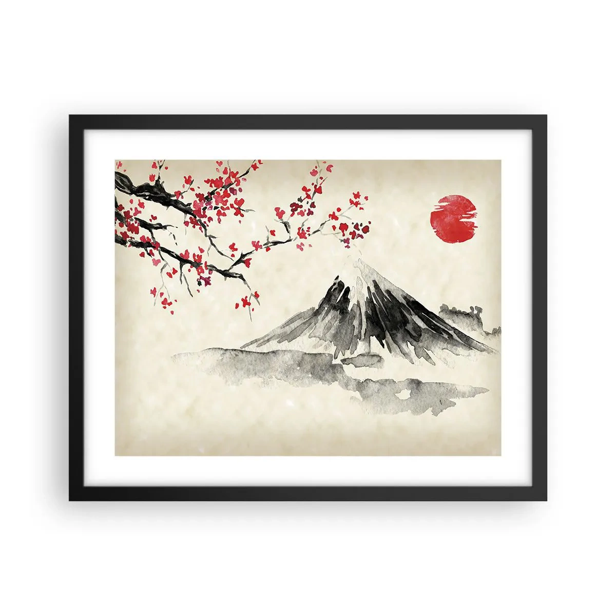 Plakat i sort ramme - Bliv forelsket i Japan - 50x40 cm