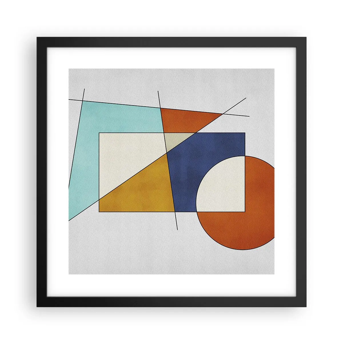 Plakat i sort ramme - Abstraktion: modernistisk leg - 40x40 cm