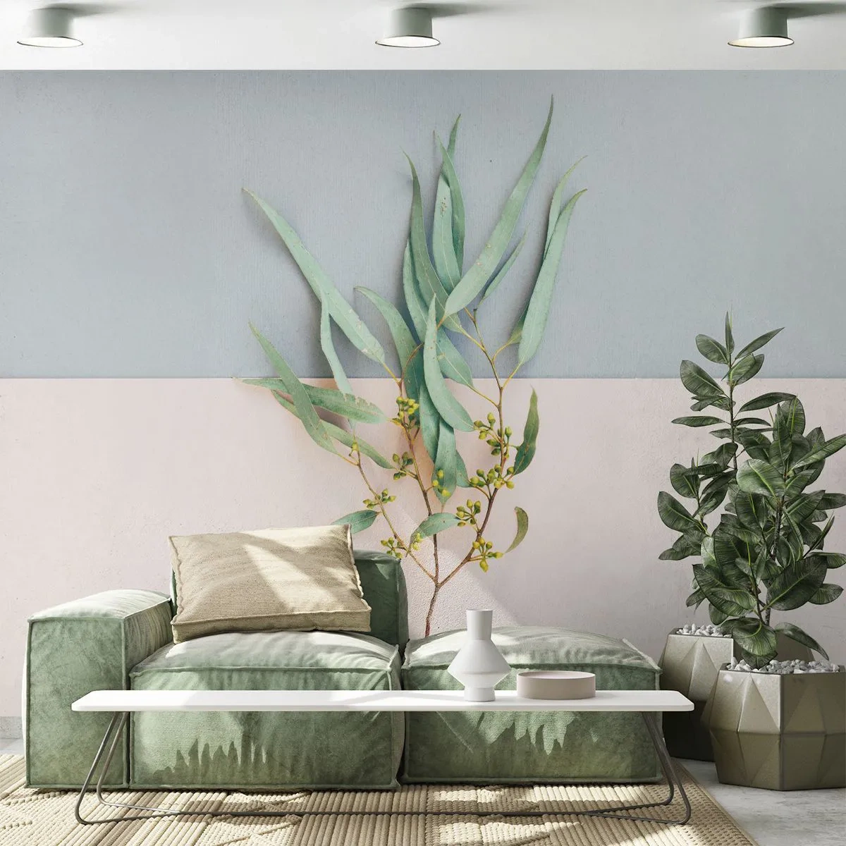 Fototapet Selvklæbende Deluxe Sticker - Pastelfarvernes subtilitet - Pastel, Plante, Boho - 250x175 cm