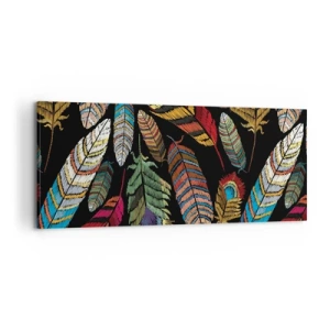 Lærredstryk - Billede på lærred - Fuglekarneval - 120x50 cm