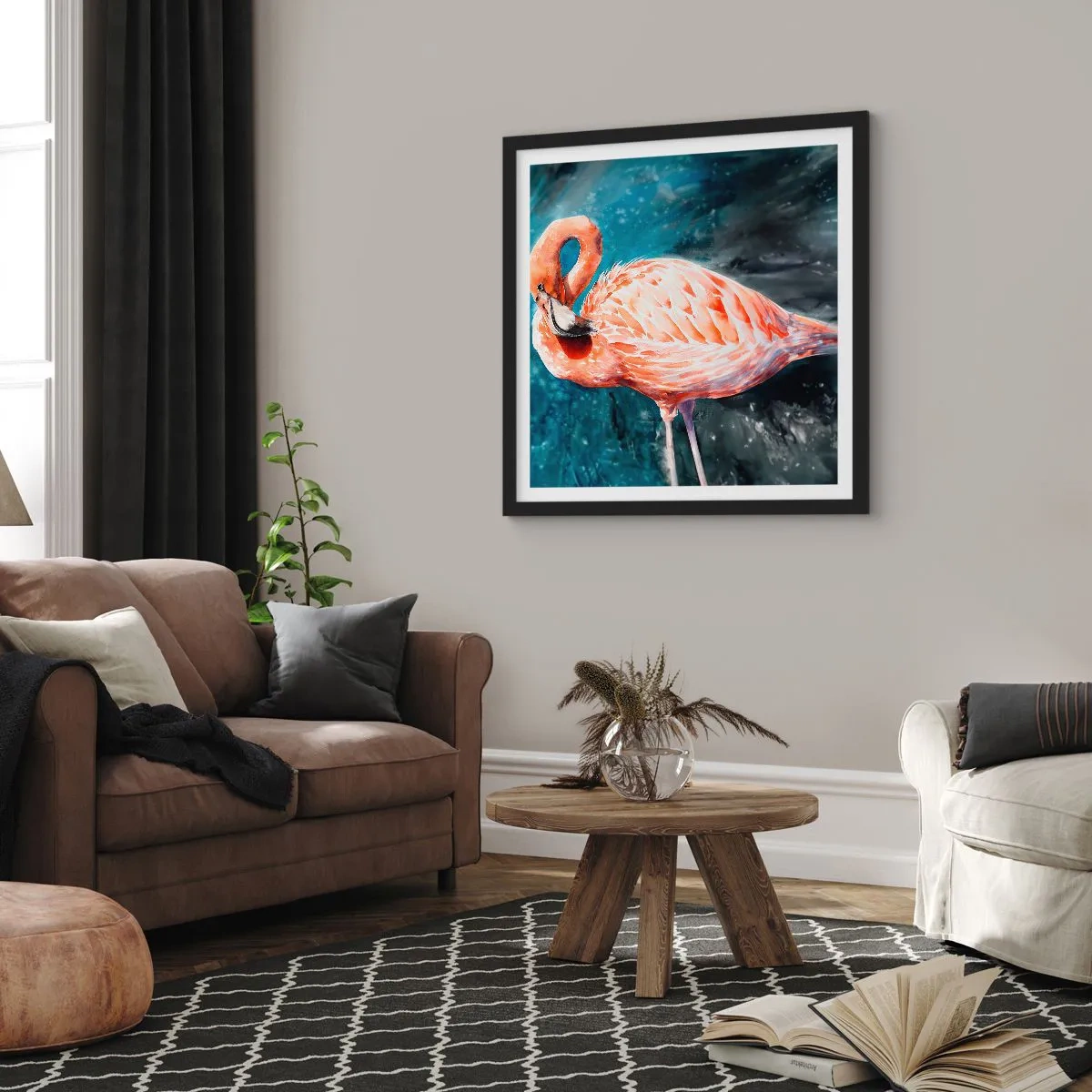 Plakat i sort ramme - Dekorativ af natur - 40x40 cm