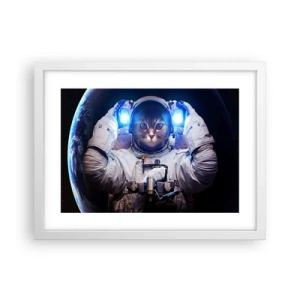 Plakat i hvid ramme - Houston, I har et problem - 40x30 cm