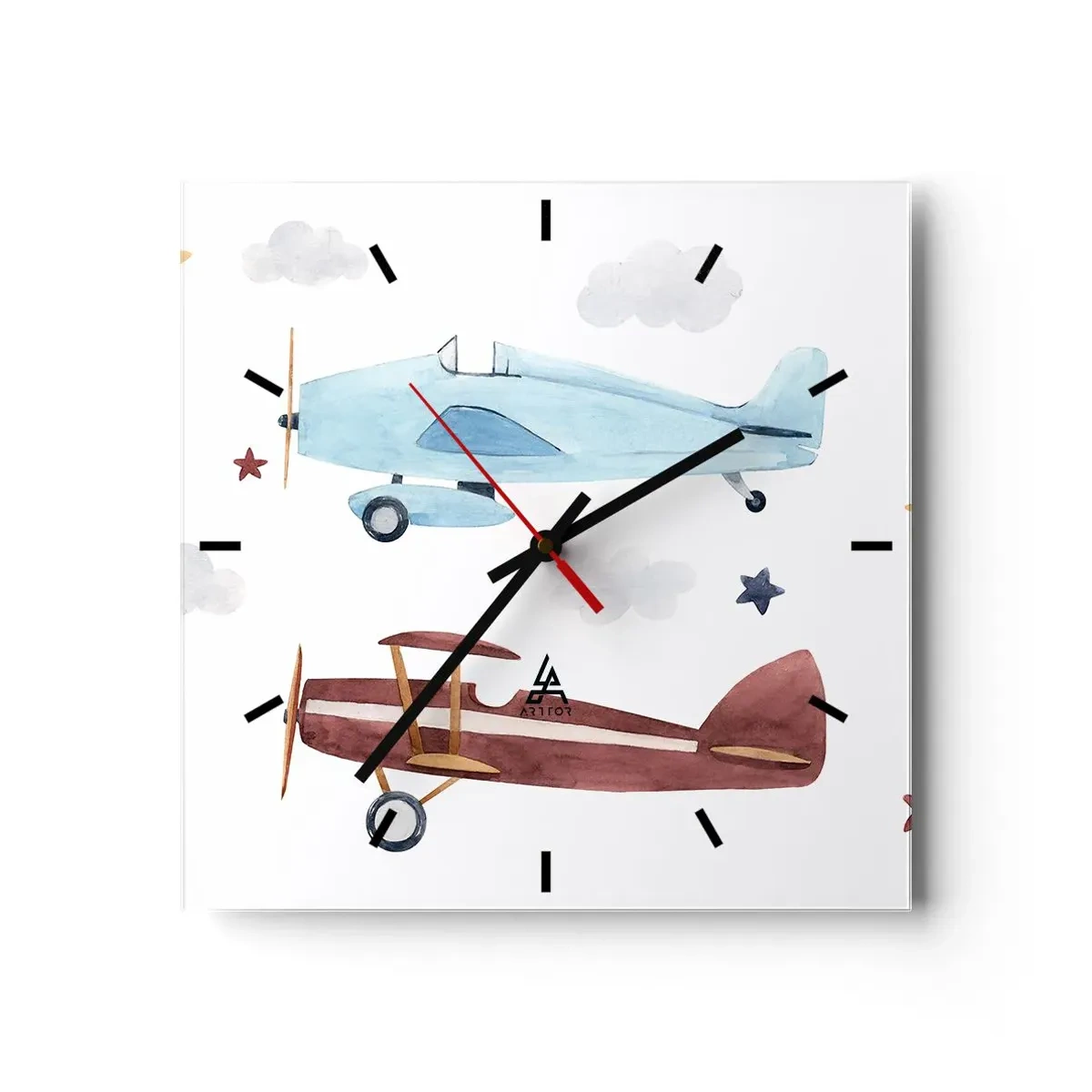 Vægur, Uret - Hr. pilot, vi venter! - 40x40 cm