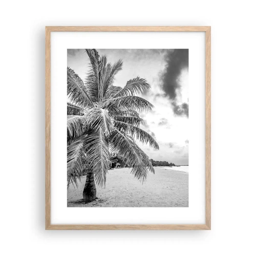 Plakat i ramme af lyst egetræ - Når du længes efter ensomhed.... - 40x50 cm