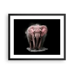 Plakat i sort ramme - Tænk ikke på en lyserød elefant! - 50x40 cm