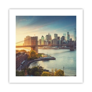 Plakat - Den store bys daggry - 40x40 cm