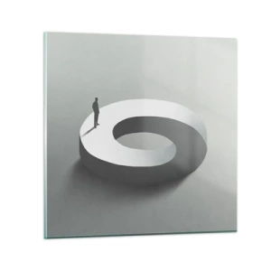 Billede på glas - Og vær klog - 40x40 cm