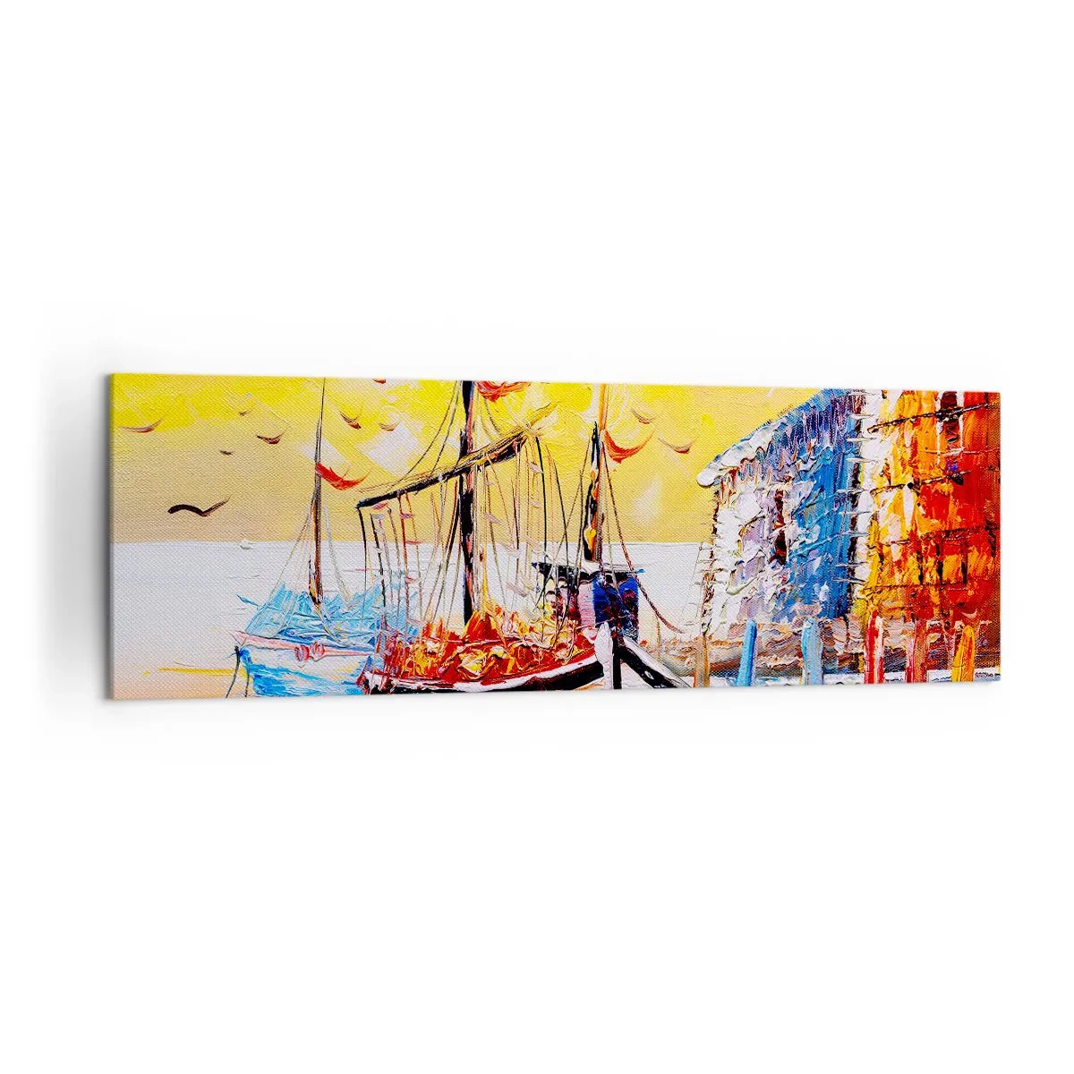 Lærredstryk - Billede på lærred - Glædelig tilbagevenden - 160x50 cm
