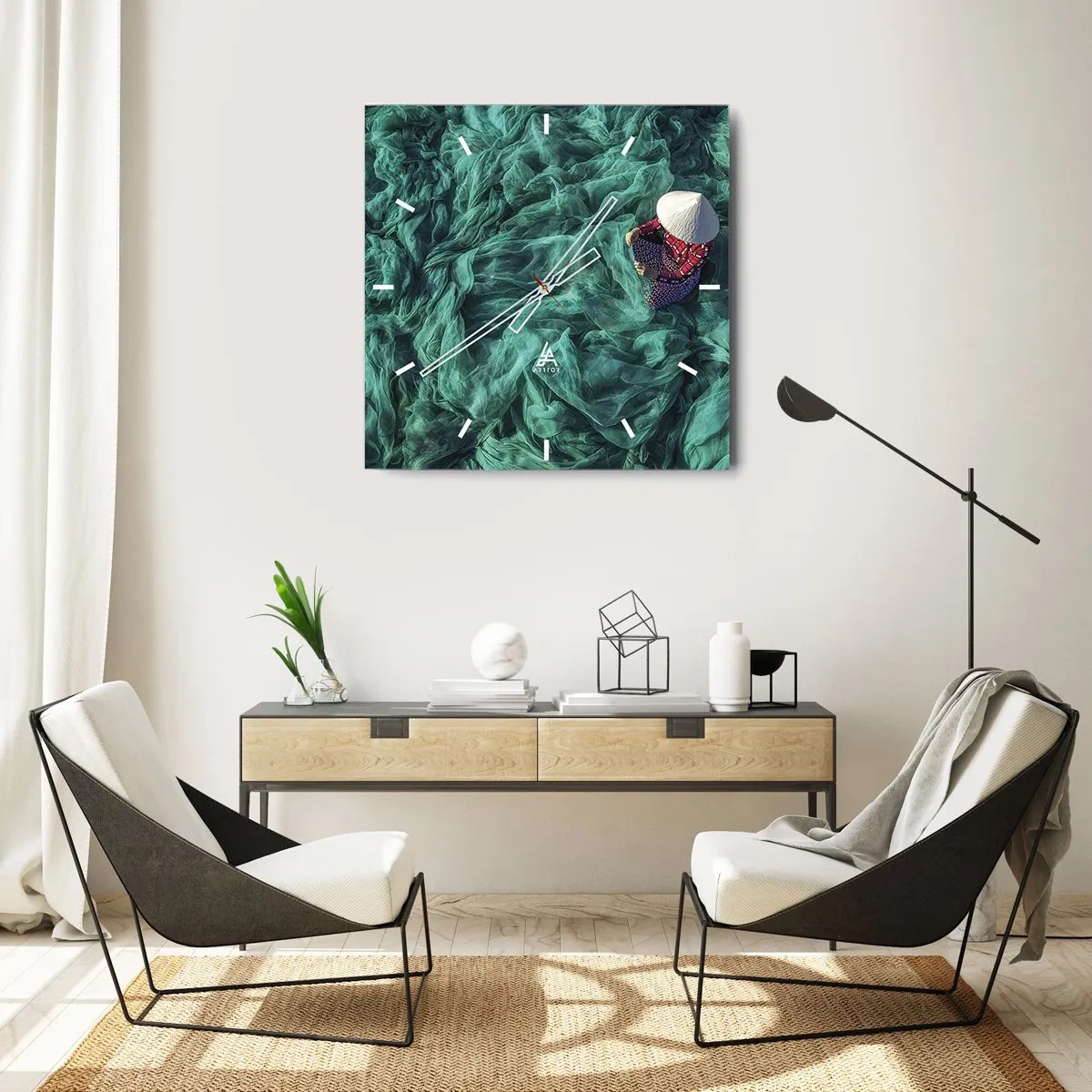 Vægur, Uret - I et hav af lys - 40x40 cm