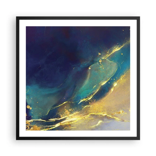 Plakat i sort ramme - Gylden marsk - 60x60 cm