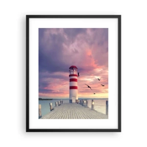 Plakat i sort ramme - Det er tid til havnen - 40x50 cm