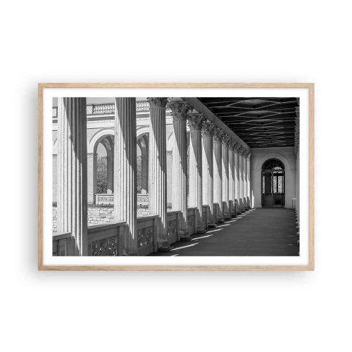 Plakat i ramme af lyst egetræ - Solrig arkade - 91x61 cm