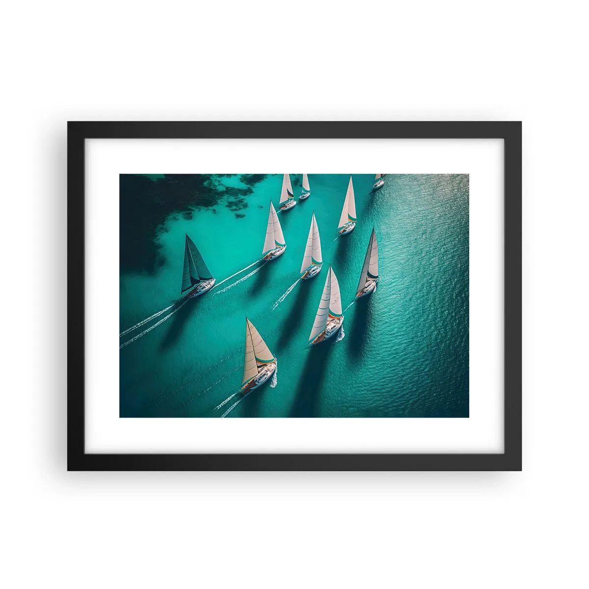 Plakat i sort ramme - Konkurrerer med vinden - 40x30 cm