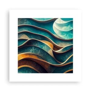 Plakat - Slyngninger af blåt - 30x30 cm