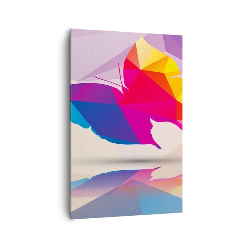 Lærredstryk - Billede på lærred - Sommerfugl regnbue - 80x120 cm