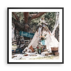 Plakat i sort ramme - Make love… - 60x60 cm