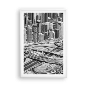 Plakat i hvid ramme - Dubai - den umulige by - 61x91 cm