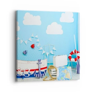 Lærredstryk - Billede på lærred - Et barns længsel efter eventyr - 40x40 cm