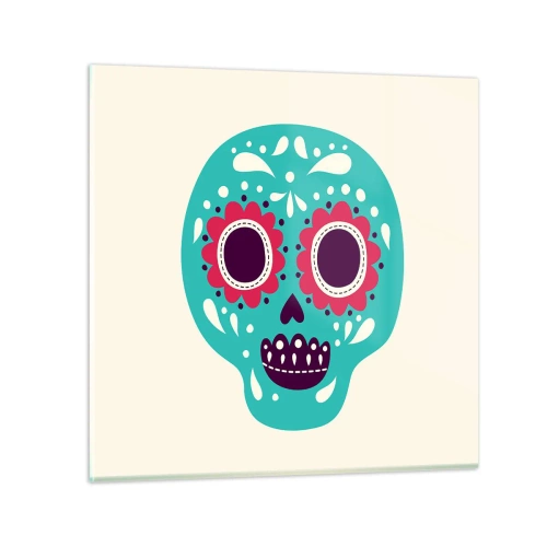 Billede på glas - Livet - sjovt indtil døden - 40x40 cm