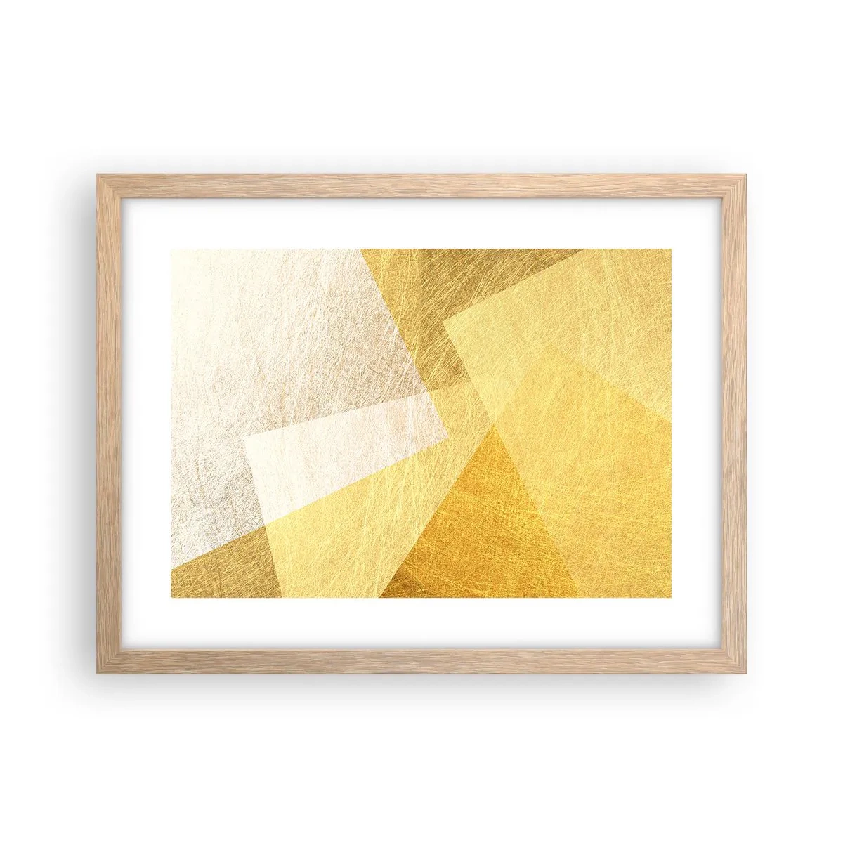 Plakat i ramme af lyst egetræ - Geometriens vejr - 40x30 cm