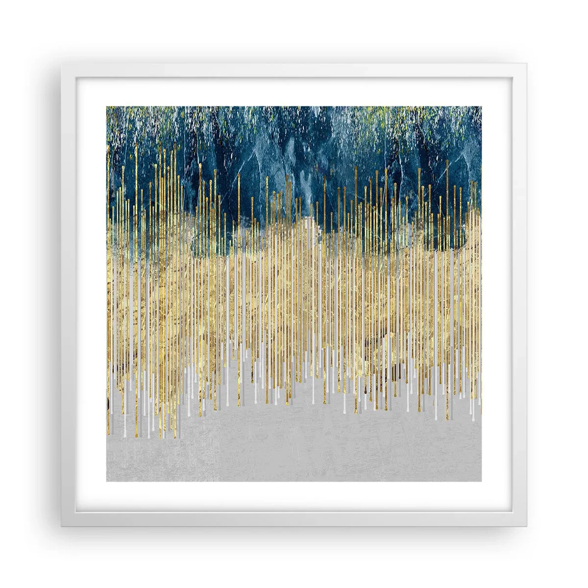 Plakat i hvid ramme - Forgyldt grænse - 50x50 cm