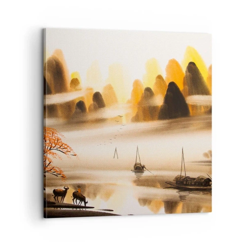 Lærredstryk - Billede på lærred - Længere væk end det fjerne Østen - 60x60 cm