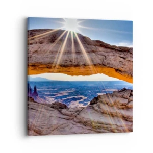 Lærredstryk - Billede på lærred - Gennem stenporten - 40x40 cm