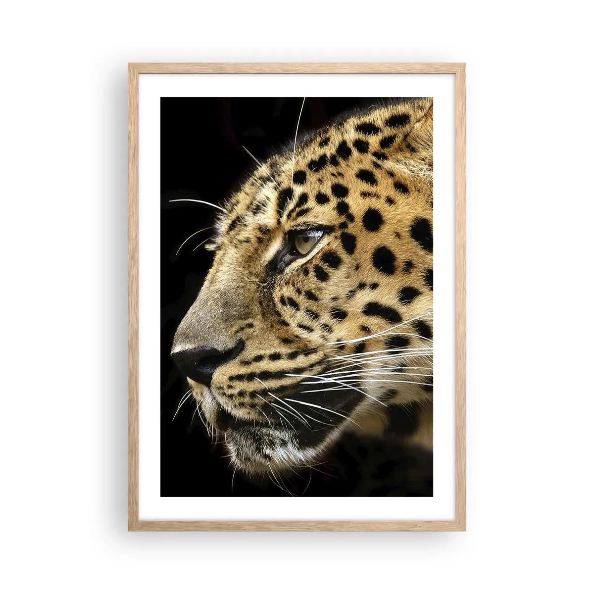 Plakat i ramme af lyst egetræ - Rolig, fokuseret, klar - 50x70 cm