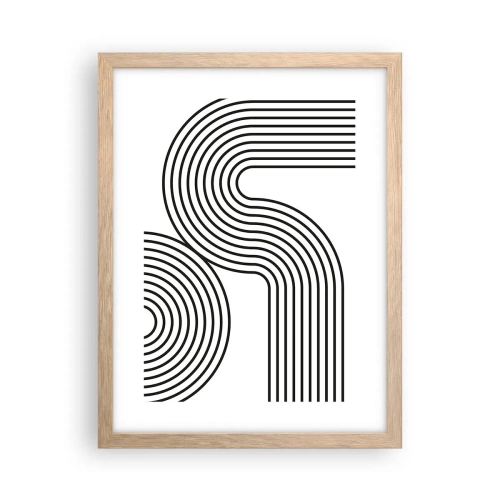 Plakat i ramme af lyst egetræ - På en kurve - 30x40 cm