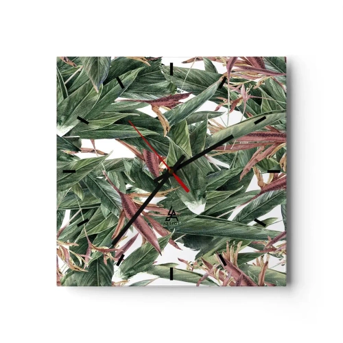 Vægur, Uret - Smaragd- og syrenbuskads - 30x30 cm