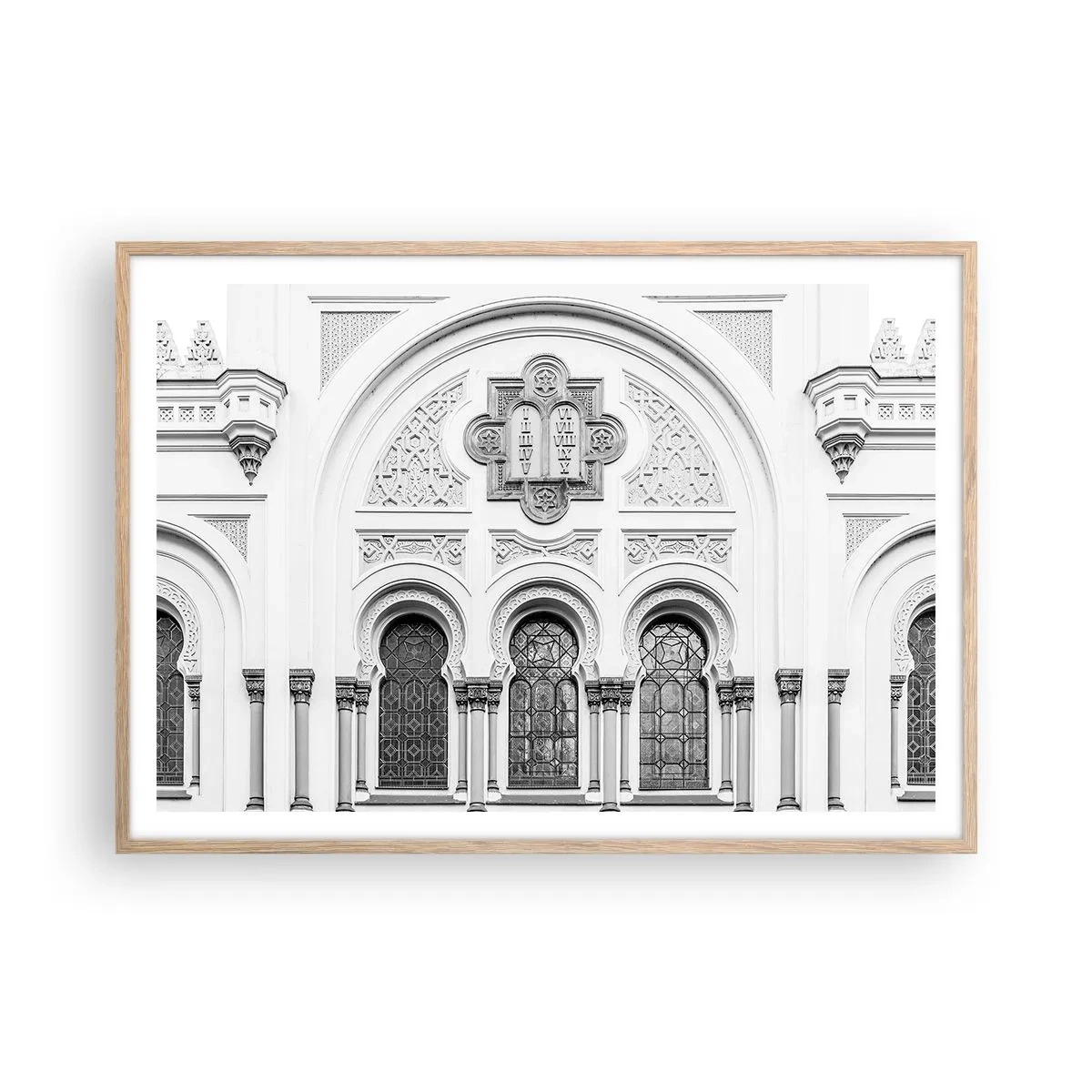 Plakat i ramme af lyst egetræ - På grænsen mellem kulturer - 100x70 cm