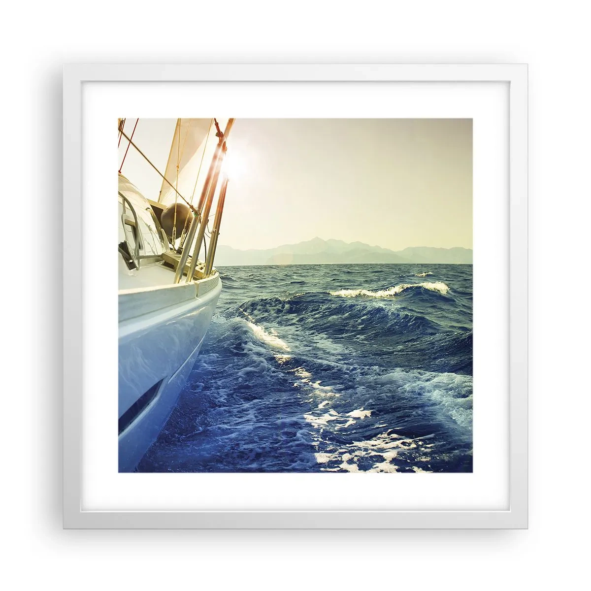 Plakat i hvid ramme - For eventyr - 40x40 cm