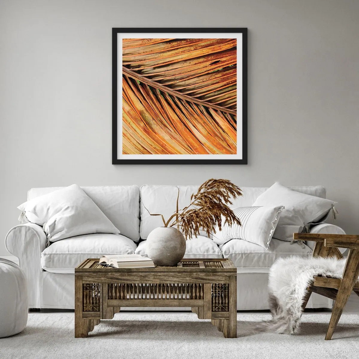 Plakat i sort ramme - Kokosnød guld - 40x40 cm