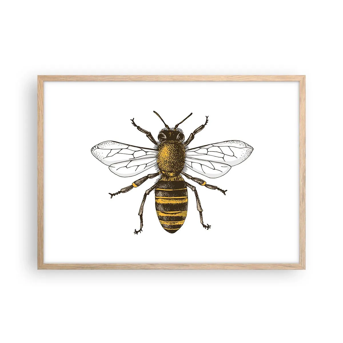 Plakat i ramme af lyst egetræ - Smuk og god - 70x50 cm