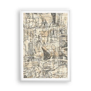 Plakat i hvid ramme - Venter på at blive afkodet - 70x100 cm