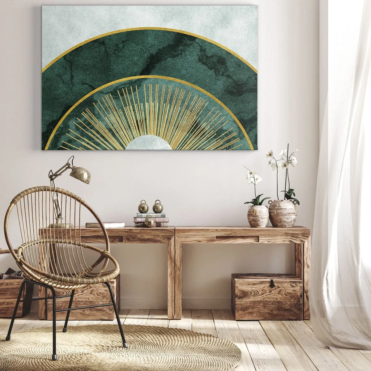 Lærredstryk - Billede på lærred - Et anderledes solsystem - 120x80 cm