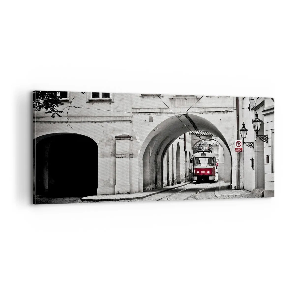Lærredstryk - Billede på lærred - Gennem byens labyrint - 100x40 cm