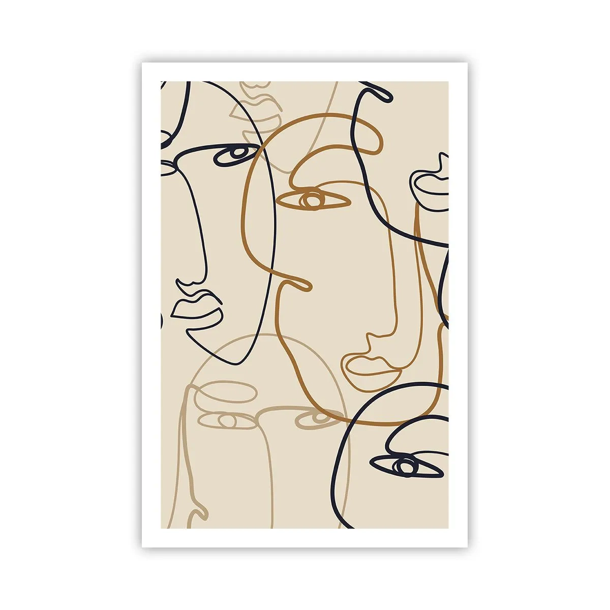 Plakat - Portræt ganget med hinanden - 61x91 cm