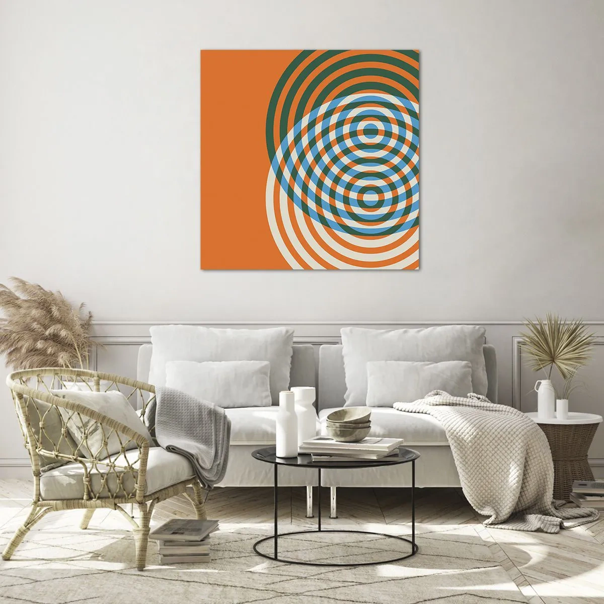 Billede på glas - Abstrakt cirkulær variation - 40x40 cm