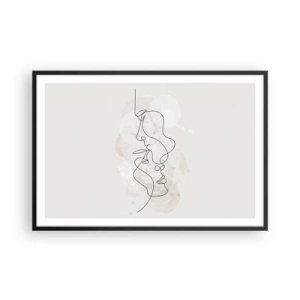 Plakat i sort ramme - Omfavnet i en omfavnelse - 91x61 cm