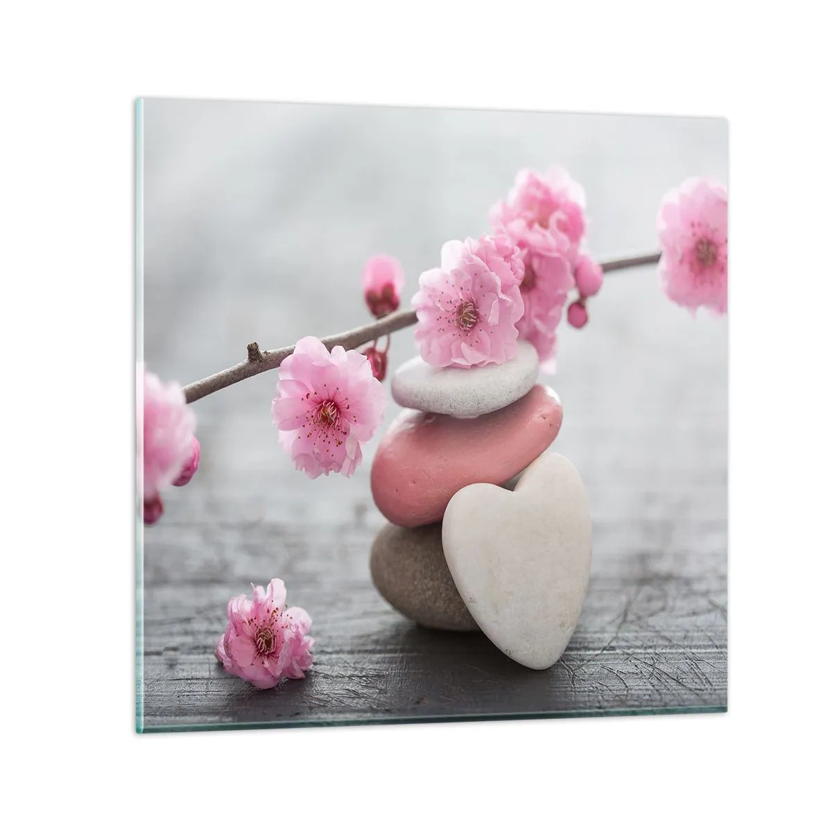 Billede på glas - Kirsebærblomstens lyksalighed - 30x30 cm