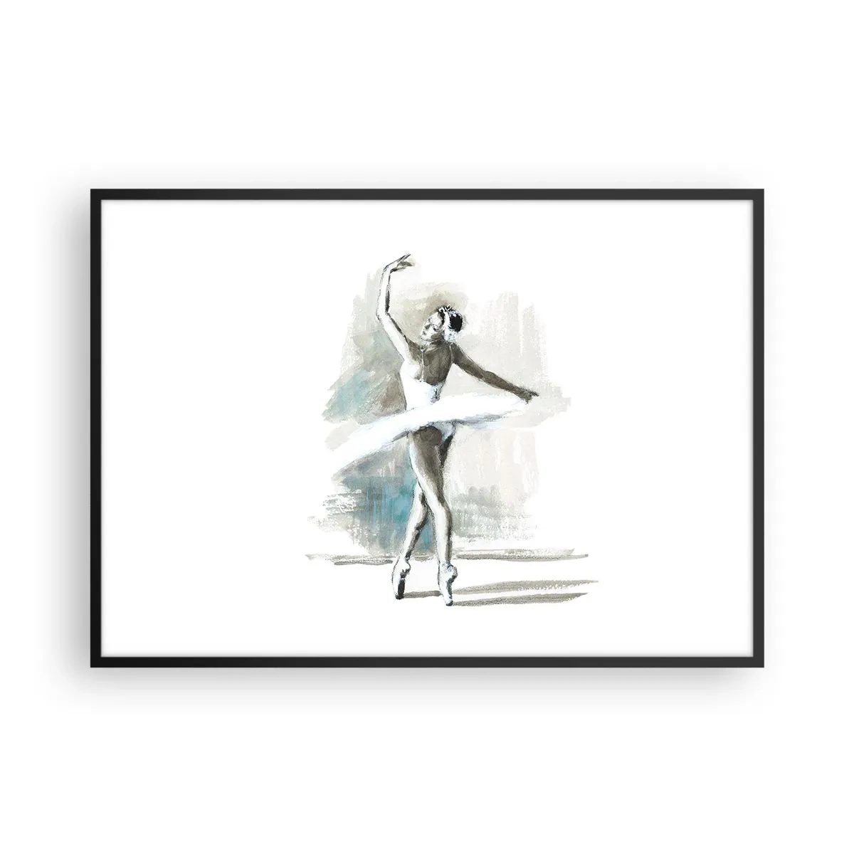 Plakat i sort ramme - Fortryllet til en svane - 100x70 cm