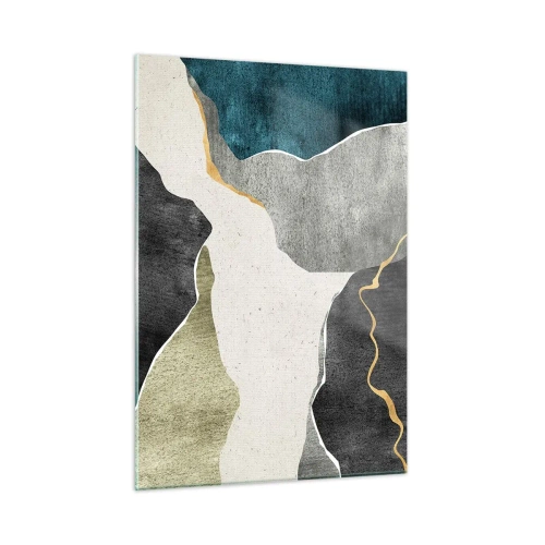 Billede på glas - Mosaikkomposition med en streng af guld - 50x70 cm